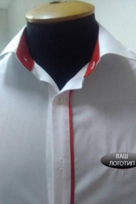 Біла класична приталена чоловіча сорочка, короткий рукав СЧ-19 к/р уз